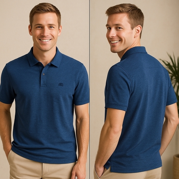 Banana Republic Other - Banana Republic Organic Cotton Pique Polo Shirt L Tall Navy Blue Classic Fit